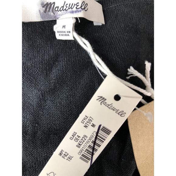Madewell Sweater Merino Wool-Silk Blend V-Neck Long Sleeve True Black NWT Medium - Picture 5 of 8